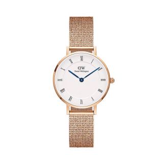ĐỒNG HỒ NỮ CAO CẤP DANIEL W PETITE ROMAN NUMERALS DÂY LƯỚI MẶT TRÒN FULLBOX