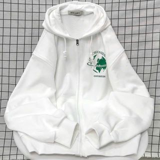 Áo Khoác Nỉ Zip Dày Dặn In Hình Trái Đất Rõ Đẹp