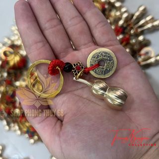 Móc Khóa Hồ Lô - 5 Đồng Xu Chất Liệu Đồng Nguyên Chất