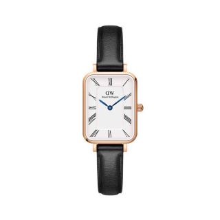 ĐỒNG HỒ NỮ CAO CẤP DANIEL W 0689 QUADRO ROMAN NUMERALS DÂY DA MẶT CHỮ NHẬT FULLBOX