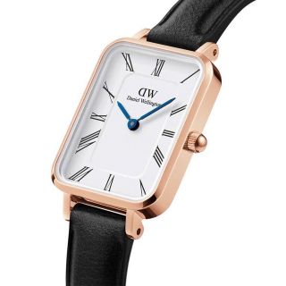 ĐỒNG HỒ NỮ CAO CẤP DANIEL W 0689 QUADRO ROMAN NUMERALS DÂY DA MẶT CHỮ NHẬT FULLBOX