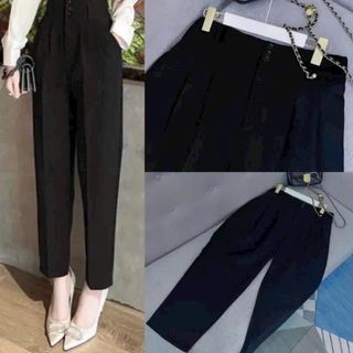 Quần Tây Học Sinh, Công Sở Form Baggy Ống Đứng Cạp Cao 3 nút Có Xếp Li - Chất Tuyết Mưa, 2 size L, XL