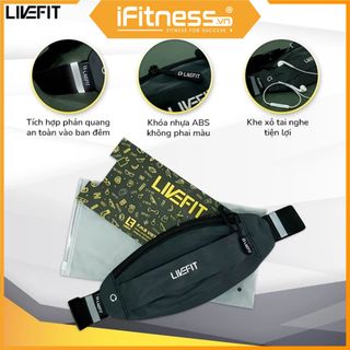 Túi đeo hông chạy bộ LiveFit cao cấp - Running Belt - WB32