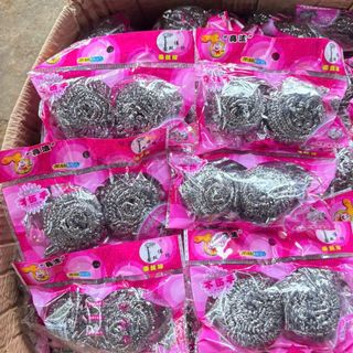 Túi 2 miếng cọ xoong nồi chất liệu thép không gỉ - đa năng, tiện dụng