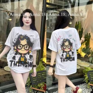 Áo Thun Form Rộng Tay Lỡ In Cô Gái THINGW - Cotton Tici Mịn Mát (M, L, XL)