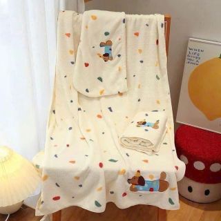 ( Bộ ) Set 3 khăn tắm cún chấm bi siêu thấm hút