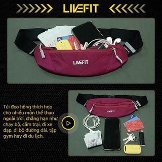 Túi đeo hông chạy bộ LiveFit cao cấp - Running Belt - WB0924