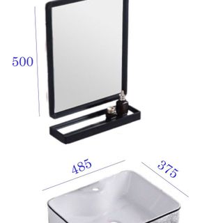 Bộ lavabo treo tường kiểu vuông T288V thiết kế hiện đại nhiều màu sắc và họa tiết để lựa chọn đã có gương và kệ gương