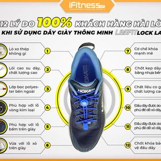Dây giày thông minh phản quang 3 vạch LiveFit Lock Laces