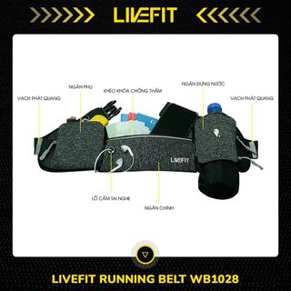 Túi đeo hông chạy bộ LiveFit cao cấp - Running Belt - WB1028