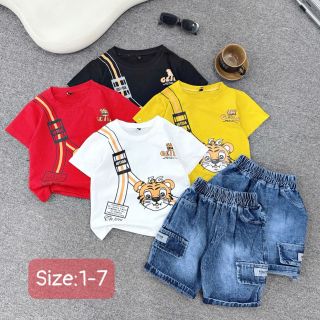BỘ JEANS BÉ TRAI SIZE NHÍ