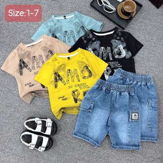 BỘ JEANS BÉ TRAI SIZE NHÍ giá sỉ