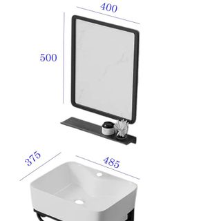 Bộ lavabo treo tường kiểu vuông T288V thiết kế hiện đại nhiều màu sắc và họa tiết để lựa chọn đã có gương và kệ gương