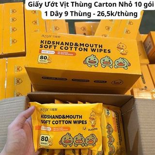 Giấy Ướt Vịt Thùng Carton Nhỏ 10 gói (1 Dây 9 Thùng)