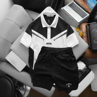 SET BỘ POLO NAM CAO CẤP ÁO AIRLINE+ QUẦN SHORT TANK CHẤT PIQUE - THỜI TRANG HC