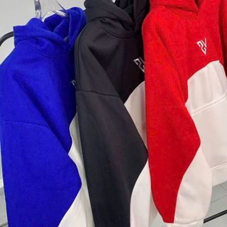 Áo hoodie phối 2 màu thêu VESTURES chất nỉ bông dày mịn