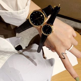 SALE BỎ MẪU ĐỒNG HỒ NAM NỮ TRUNG CẤP MOVADU DÂY DA MẶT CHẤM