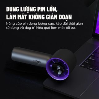 Quạt cầm tay dùng pin Xám - F801-XAM