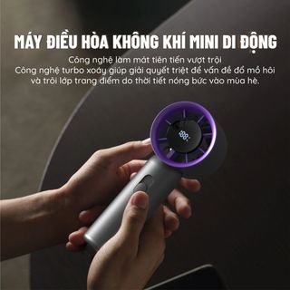Quạt cầm tay dùng pin Xám - F801-XAM
