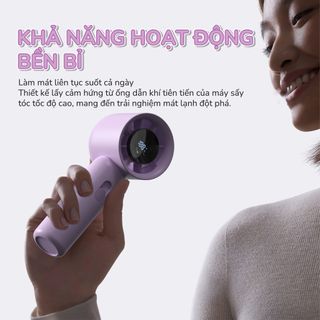 Quạt cầm tay dùng pin Tím - F801-TIM