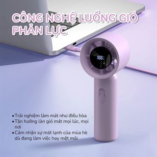 Quạt cầm tay dùng pin Tím - F801-TIM