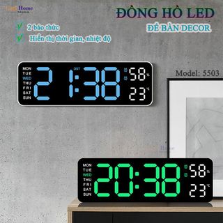 Sỉ đồng hồ treo tường, để bàn làm việc, chứ năng hiển thị ngày tháng, độ C, độ ẩm không khí (%), chức năng đếm ngược
