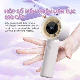 Quạt cầm tay dùng pin Trắng - F801-TRANG