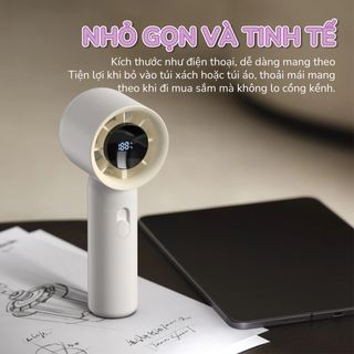 Quạt cầm tay dùng pin Trắng - F801-TRANG