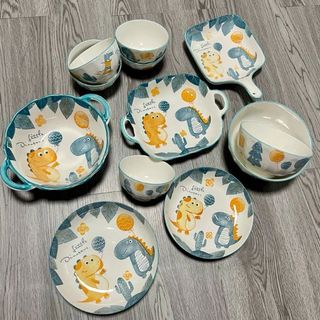 Đĩa 6 sứ họa tiết khủng long ( THÙNG 96c )