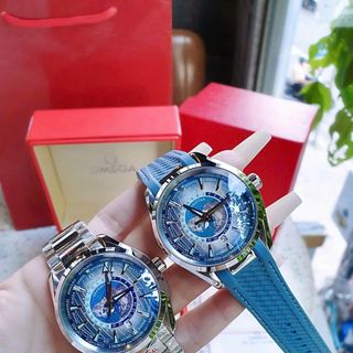 ĐỒNG HỒ NAM CAO CẤP AUTOMATIC ÔMEGI SEAMASTER AQUA DÂY XANH NHẠT