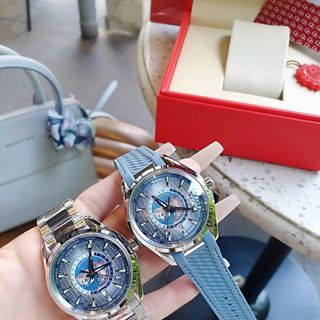 ĐỒNG HỒ NAM CAO CẤP AUTOMATIC ÔMEGI SEAMASTER AQUA DÂY XANH NHẠT