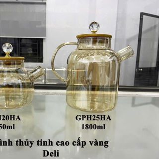 BÌNH THỦY TINH VÀNG CAO CẤP DELI 1000ML GPH20HA