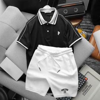 SET BỘ POLO NAM CAO CẤP ÁO PACK VAR+ QUẦN SHORT TANK CHẤT PIQUE - THỜI TRANG HC