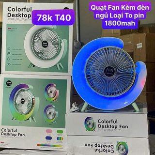 Quạt FAN kèm đèn ngủ loại to - pin 1800 mAh