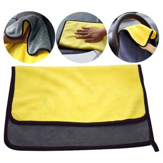 Khăn lau ô tô 2 mặt đa năng Microfiber siêu mềm siêu thấm, dày, không đổ lông, chuyên dụng lau xe ô tô