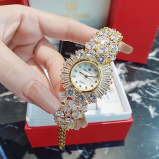 ĐỒNG HỒ NỮ CAO CẤP RODAL DÂY VÀNG ĐÍNH FULL ĐÁ