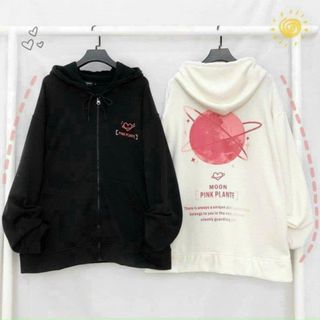 Áo Khoác Nữ Nỉ Ngoại Dày In Hình Pink Moon mặt trăng Siêu Độc Đáo Hot Trend, Áo Khoác Nỉ Chống Nắng Hút Ẩm