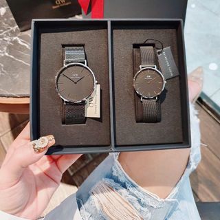 SET ĐỒNG HỒ ĐÔI CAO CẤP DANIEL W TRÒN DÂY LƯỚI NAM NỮ