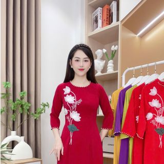 ÁO DÀI THÊU ĐÍNH KẾT THỦ CÔNG