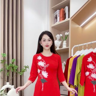 ÁO DÀI THÊU ĐÍNH KẾT THỦ CÔNG