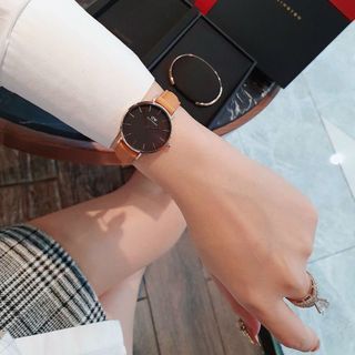 SET ĐỒNG HỒ CAO CẤP DANIEL W TRÒN DÂY DA VÀ VÒNG TAY