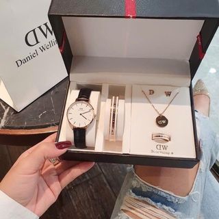 SET ĐỒNG HỒ CAO CẤP DANIEL W TRÒN VÀ BỘ TRANG SỨC