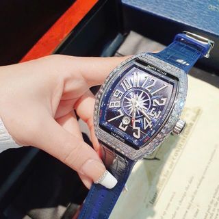 ĐỒNG HỒ NAM SIÊU CẤP CƠ THỤY SĨ PRANCK MULER VIỀN XOÀN TO XANH NAVY