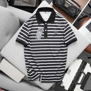 ÁO THUN CỔ BẺ THIẾT KẾ KẺ SỌC FOM BODY CHẤT CÁ SẤU MÈ SRB03- THỜI TRANG HC