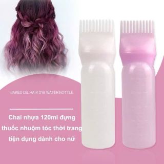 Chai nhựa xả thuốc nhuộm tóc, bôi dầu dưỡng có vạch chia