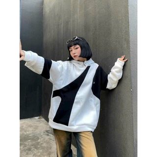 Áo Khoác Hoodie Nỉ Boxy Dessuu Hình Thêu Sắc Nét Phối Màu Đường Chỉ May Tinh Tế