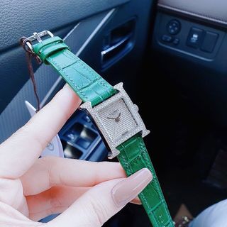 ĐỒNG HỒ NỮ CAO CẤP HERMEC ĐÍNH FULL XOÀN DÂY DA CÁ SẤU