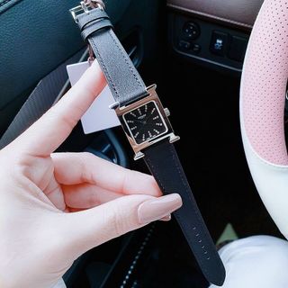 ĐỒNG HỒ NỮ CAO CẤP HERMEC DÂY DA MẶT TIA NIỀNG BẠC