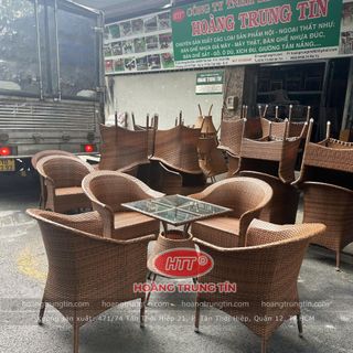 ghế cafe nhựa giả mây ghế thúng xoè giả gổ