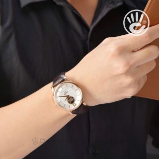 ĐỒNG HỒ NAM CƠ SIÊU CẤP THUỴ SỸ TISỚT DÂY DA KÍNH SAPHIRE LỘ MÁY MẶT TRẮNG VIỀN ĐỒNG